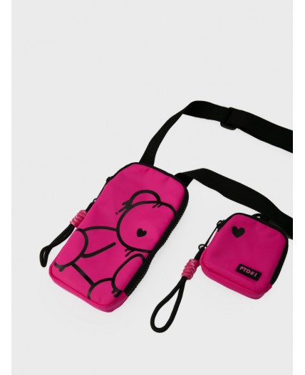 Сумка с чехлом для наушников розовый
