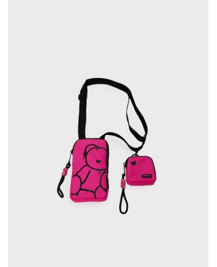 Сумка с чехлом для наушников розовый