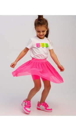 Юбка-легинсы трикотажные для девочек фуксия