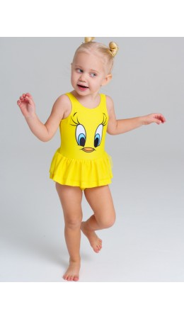 Купальник детский трикотажный для девочек жёлтый