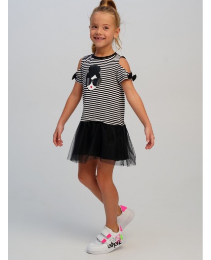 Платье трикотажное для девочек черный