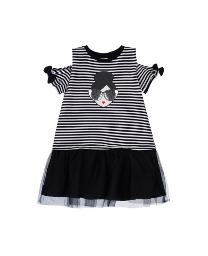 Платье трикотажное для девочек черный