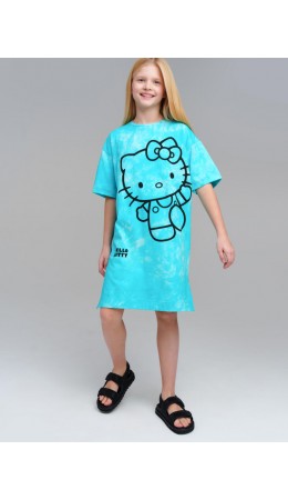 Платье трикотажное для девочек голубой