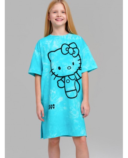 Платье трикотажное для девочек голубой