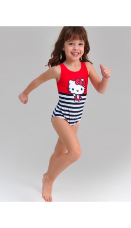 Купальник трикотажный для девочек красный,белый,черный