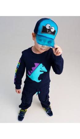 Кепка текстильная для мальчиков тёмно-синий,голубой