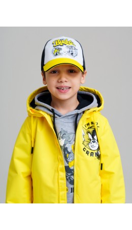 Кепка текстильная для мальчиков черный,белый,жёлтый