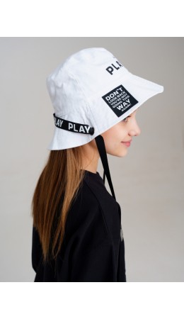 Панама текстильная для девочек белый