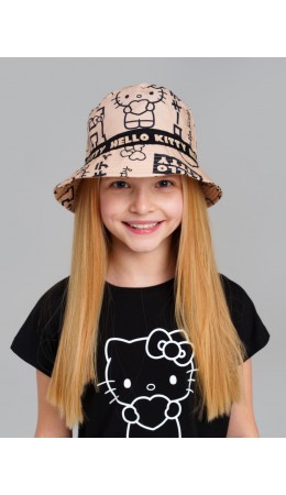 Панама текстильная для девочек бежевый,черный