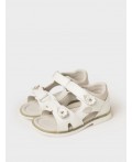 Сандалии для девочек белый,серебряный