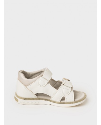 Сандалии для девочек белый,серебряный