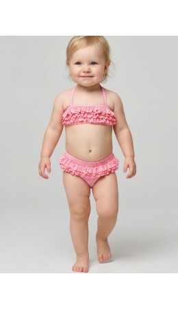 Купальный костюм детский трикотажный для девочек pale pink