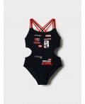 Купальник трикотажный для девочек black, red