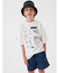 Шорты текстильные плавательные для мальчиков, средней длины dark blue, white