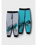 Брюки трикотажные для мальчиков, 2 пары в комплекте black, turquoise, grey