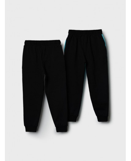 Брюки трикотажные для мальчиков, 2 пары в комплекте black, turquoise, grey