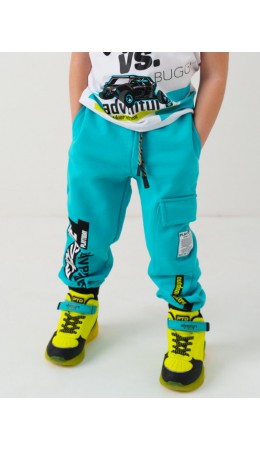 Брюки трикотажные для мальчиков turquoise