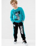 Брюки трикотажные для мальчиков black, turquoise