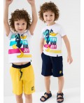 Шорты трикотажные для мальчиков, 2 шт в комплекте dark blue, yellow