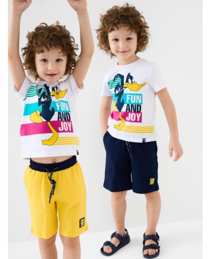 Шорты трикотажные для мальчиков, 2 шт в комплекте dark blue, yellow
