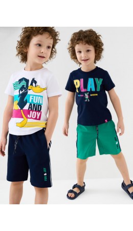 Шорты трикотажные для мальчиков, 2 шт в комплекте dark blue, green