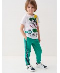 Комплект трикотажный для мальчиков: фуфайка (футболка), брюки white, green