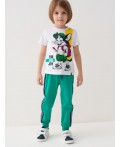 Комплект трикотажный для мальчиков: фуфайка (футболка), брюки white, green