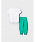 Комплект трикотажный для мальчиков: фуфайка (футболка), брюки white, green