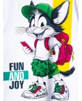 Комплект трикотажный для мальчиков: фуфайка (футболка), брюки white, green