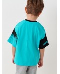 Фуфайка трикотажная для мальчиков (футболка) black, turquoise