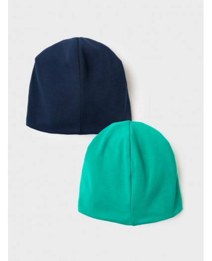 Шапка трикотажная для мальчиков, 2 шт в комплекте dark blue, green