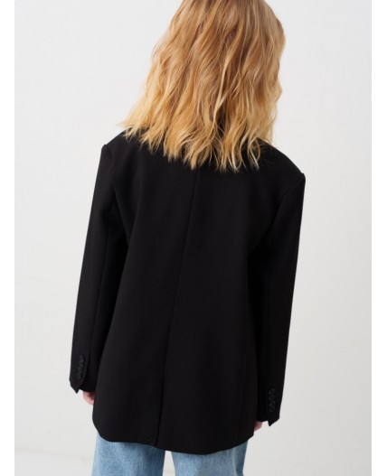 Жакет текстильный для девочек черный