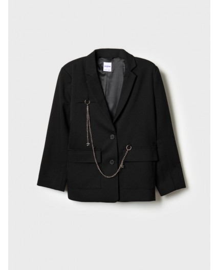 Жакет текстильный для девочек черный