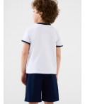 Комплект трикотажный для мальчиков: фуфайка (футболка), шорты white, dark blue