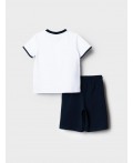 Комплект трикотажный для мальчиков: фуфайка (футболка), шорты white, dark blue