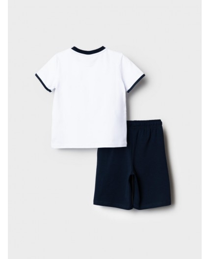 Комплект трикотажный для мальчиков: фуфайка (футболка), шорты white, dark blue