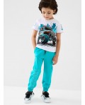 Комплект трикотажный для мальчиков: фуфайка (футболка), брюки white, turquoise
