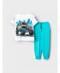Комплект трикотажный для мальчиков: фуфайка (футболка), брюки white, turquoise
