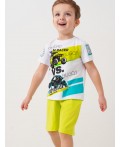 Комплект трикотажный для мальчиков: фуфайка (футболка), шорты white, light green