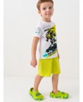 Комплект трикотажный для мальчиков: фуфайка (футболка), шорты white, light green