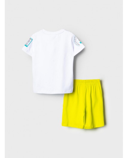 Комплект трикотажный для мальчиков: фуфайка (футболка), шорты white, light green