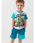 Комплект трикотажный для мальчиков: фуфайка (футболка), шорты white, turquoise