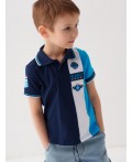 Джемпер трикотажный с воротником поло для мальчиков dark blue, bright blue
