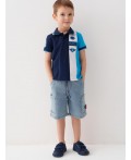 Джемпер трикотажный с воротником поло для мальчиков dark blue, bright blue