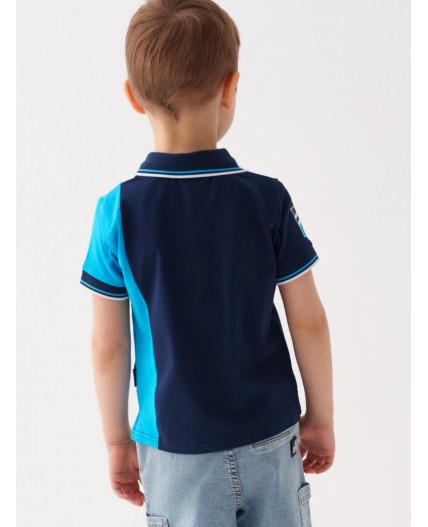 Джемпер трикотажный с воротником поло для мальчиков dark blue, bright blue