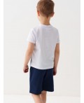 Фуфайка трикотажная для мальчиков (футболка) white, dark blue