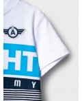 Фуфайка трикотажная для мальчиков (футболка) white, dark blue