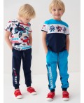 Брюки трикотажные для мальчиков, 2 пары в комплекте bright blue, dark blue