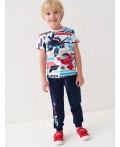 Брюки трикотажные для мальчиков, 2 пары в комплекте bright blue, dark blue