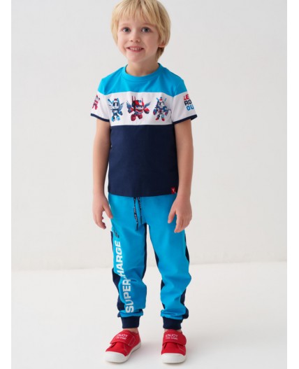 Брюки трикотажные для мальчиков, 2 пары в комплекте bright blue, dark blue